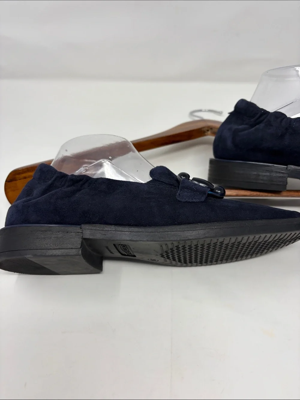 Softwaves Navy Suede Horsebit Loafers Size 8.5 Excellent Condition